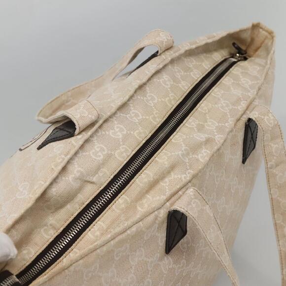 GUCCI GG Canvas Tote Bag Beige Silver - Picture 6 of 16